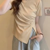 Áo thun nữ vạt chéo rúm xẻ sườn, cộc tay cổ tròn - Siêu đẹp giá 82.800đ 4