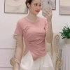 Áo thun nữ vạt chéo rúm xẻ sườn, cộc tay cổ tròn - Siêu đẹp giá 82.800đ 5