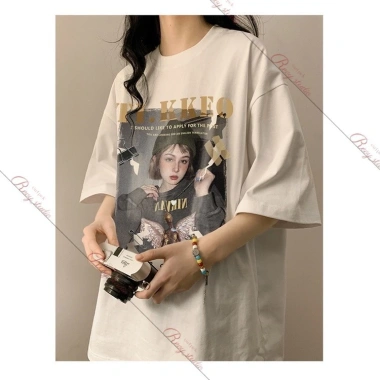 Áo Thun Oversize Nữ Tay Ngắn Retro Mỹ Cao Cấp - Mềm Mại, Form Rộng Rãi - Thương Hiệu RTOML, Giá 69.000₫
