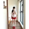 Áo thun phông cộc tay dài rộng, in họa tiết, cotton thoáng mát mùa hè, 119.000₫ KHOSI SP329 2