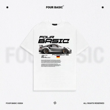 Áo thun phông tay lỡ FOUR BASIC Car Tee Fullbox cổ tròn oversize 100% cotton Nam Nữ - Giá 300.000 3