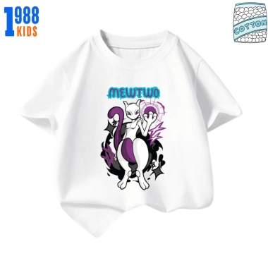 Áo thun Pokemon Mewtwo cộc tay bé trai & bé gái - Nhiều màu 15-60kg, giảm còn 90.000đ