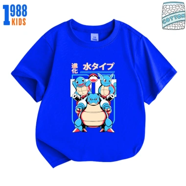 Áo thun Pokemon Squirtle Wartortle Blastoise, nhiều màu, size 15-40kg, 108.000₫ 2