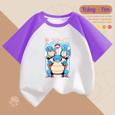 Áo thun Pokemon Squirtle Wartortle Blastoise, nhiều màu, size 15-40kg, 108.000₫ 8