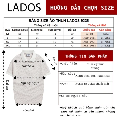 Áo Thun Polo Basic Nam LADOS-9.236 - Trụ V, Thun Dệt Kim Cương, Giá 181.000₫