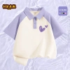 Áo thun polo bé gái ngắn tay mềm mại thời trang in hình trái tim giảm giá 162k