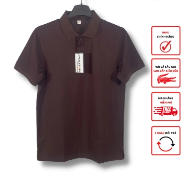 Áo thun polo nam cổ bẻ Basic Nâu Cafe vải cá sấu không xù lông, thấm hút mồ hôi, regular fit - Giá 200.000