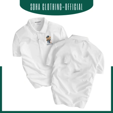 Áo Thun Polo Nam Cổ Bẻ Vải Cá Sấu - Hình In Sắc Nét Gấu Happier 190k SoHa Clothing