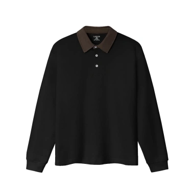 Áo thun polo nam dài tay cổ phối cotton cao cấp LADOS-9.143 thời trang Hàn Quốc mùa thu đông giảm giá