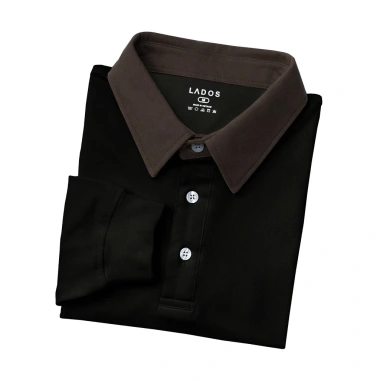 Áo thun polo nam dài tay cổ phối cotton cao cấp LADOS-9.143 thời trang Hàn Quốc mùa thu đông giảm giá