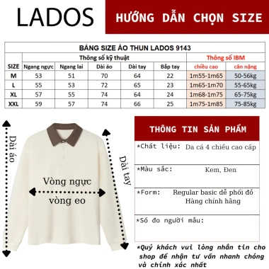 Áo thun polo nam dài tay cổ phối cotton cao cấp LADOS-9.143 thời trang Hàn Quốc mùa thu đông giảm giá 8 Áo thun polo nam dài tay cổ phối cotton cao cấp LADOS-9.143 thời trang Hàn Quốc mùa thu đông giảm giá 8