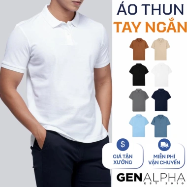Áo thun polo nam GEN ALPHA vải cá sấu co giản 4 chiều, màu Basic - Giá 139k
