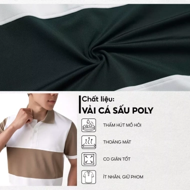 Áo Thun Polo Nam Ngắn Tay Cut Phối Màu LADOS-9.210 Vải Cá Sấu Mềm Mịn Co Giãn – 171.000₫ 3
