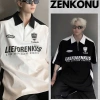 Áo Thun Polo Nam Ngắn Tay In Chữ Rộng Phối Viền Khóa Kéo Cổ Zenkonu - Giá 109k