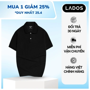Áo thun polo nam ngắn tay LADOS-9.196 chất thun xốp cao cấp vân xoắn, form basic trẻ trung sang trọng, dễ phối đồ