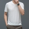 Áo Thun Polo Nam Tay Ngắn Cổ V Vải Lụa Lạnh Mỏng Thoáng Khí Màu Trơn Cỡ Lớn Phong Cách Hàn Quốc Giá 375.216 VND 5