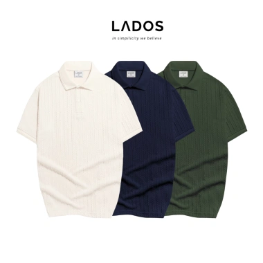 Áo thun polo ngắn tay vân dệt kim LADOS-9.187 – Sang trọng, phong cách quý ông, 190.000₫
