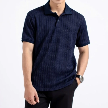 Áo thun polo ngắn tay vân dệt kim LADOS-9.187 – Sang trọng, phong cách quý ông, 190.000₫