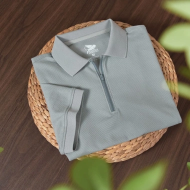 Áo thun POLO NORAMAX cổ phối khóa kéo, vải dệt kim tổ ong, trẻ trung Hàn Quốc - 269.000₫