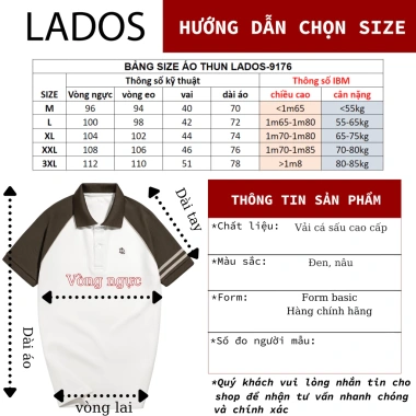 Áo thun polo raglan phối màu LADOS-9.176 lịch lãm, phong cách Hàn Quốc - 195.000₫ 4