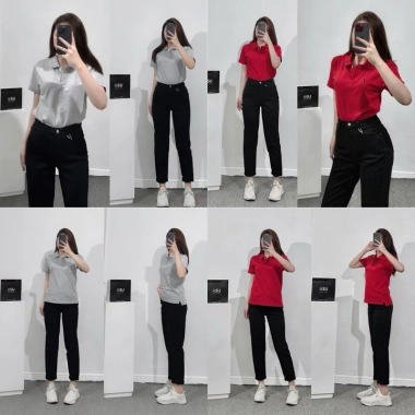 Áo thun polo tay ngắn thêu logo - Ảnh tự chụp chất lượng, giảm còn 270.000₫