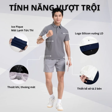 Áo Thun Polo Thể Thao LADOS-9.227 Ice Pique Form Regular thoải mái, tôn dáng khỏe khoắn 2