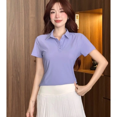 Áo Thun Polo Thể Thao Nữ UNIQ Basic Cotton Mềm Mịn In Logo Giá 246.376 VND 2