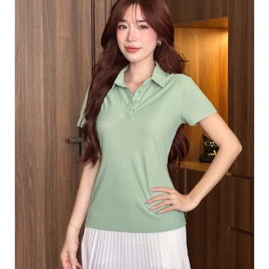 Áo Thun Polo Thể Thao Nữ UNIQ Basic Cotton Mềm Mịn In Logo Giá 246.376 VND 3