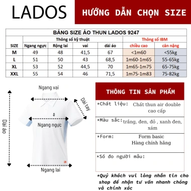 Áo Thun Polo Thể Thao Pickleball Nam LADOS-9.247 AIR DOUBLE Thông Hơi Co Giãn Mềm Màu Trẻ Trung Giá 162.000đ