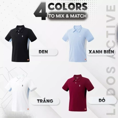 Áo Thun Polo Thể Thao Pickleball Nam LADOS-9.247 AIR DOUBLE Thông Hơi Co Giãn Mềm Màu Trẻ Trung Giá 162.000đ