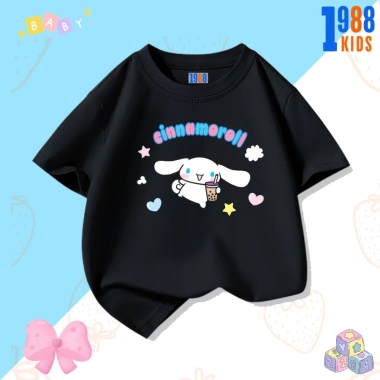 Áo thun & quần thun bé gái Cinnamoroll đen trắng - Cotton 15-40kg, chỉ 90.000₫ 4