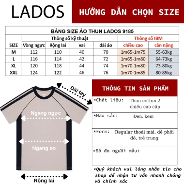 Áo thun raglan nam ngắn tay LADOS-9.185 chất 2 chiều interlock cao cấp, form rộng trẻ trung năng động – Giá chỉ 217.000₫ 7