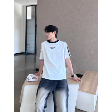 Áo Thun RINGER BOXY Đơn Giản Thêu UTEESTUDIO Unisex 100% Cotton Nam Nữ - Giá 165k
