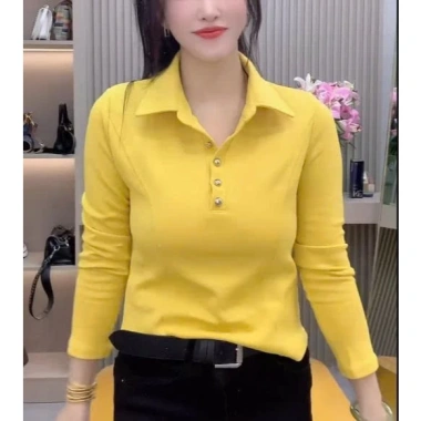 Áo Thun Sơ Mi Nữ Dài Tay Dáng Ôm - Polo Thu Đông Mã LG23 Giá chỉ 189,040₫