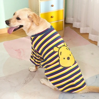 Áo thun sọc chó lớn tay ngắn mỏng thoáng khí, thời trang cả năm – Golden Labrador Samoyed