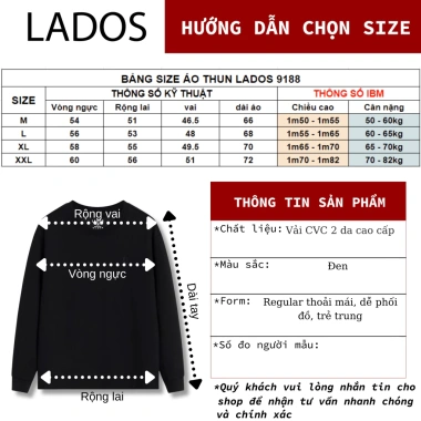 Áo thun sweater nam LADOS-9.188 CVC 2 da – trẻ trung, dễ phối, giá 189k