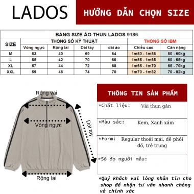 Áo thun sweater nam sọc dây kéo LADOS-9.186 thun tổ ong cao cấp trẻ trung dễ phối - 225k 5
