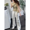 Áo Thun Tăm Cổ Lệch Kiểu Nhún Eo Tay Ngắn - Giá 213.000 VNĐ, Giảm Giá Sốc 10