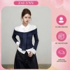 Áo thun tăm nữ dài tay Hottrend, cổ sơ mi ôm thanh lịch - 179.000đ Zalynn SM54