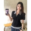 Áo thun tăm QC tay ngắn cổ Polo hai lớp, thanh lịch mùa hè - Chỉ 99.830 VND 3