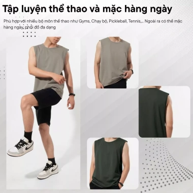 Áo thun tank top nam LADOS-9.085 cotton mát mẻ, thích hợp gym, chạy bộ, đi chơi – Giá chỉ 115.000₫