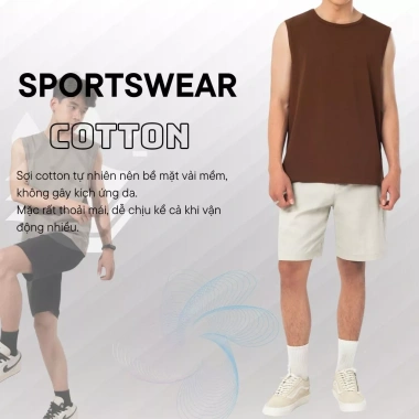 Áo thun tank top nam LADOS-9.085 cotton mát mẻ, thích hợp gym, chạy bộ, đi chơi – Giá chỉ 115.000₫