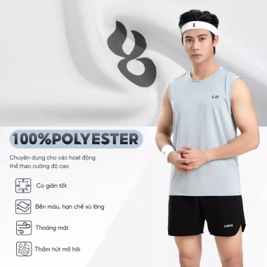 Áo thun tank top nam LADOS-9.181 vải poly mềm mịn co giãn - Giá 99.000, thích hợp tập gym, chạy bộ, đi chơi