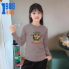 Áo thun tay dài bé gái 15-38kg chất borip in hình Labubu Marry Christmas mã Noel TED11 3