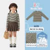 Áo thun tay dài bé gái cotton co giãn họa tiết kẻ ngang màu nâu cà phê - 149.000đ