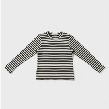 Áo thun tay dài bé gái cotton co giãn họa tiết kẻ ngang màu nâu cà phê - 149.000đ 8