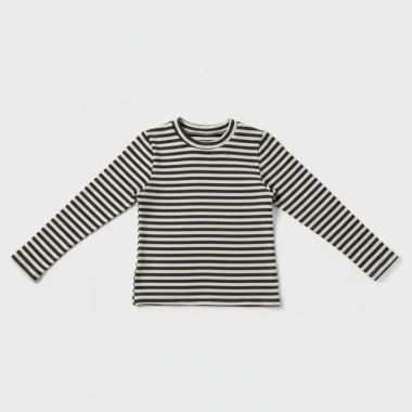 Áo thun tay dài bé gái cotton co giãn họa tiết kẻ ngang màu nâu cà phê - 149.000đ 9