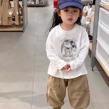 Áo thun tay dài bé gái ELIOKIDS cotton mềm, mùa thu đông 7-30kg chỉ 99.000 VND