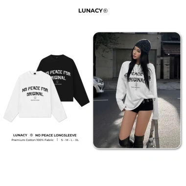Áo Thun Tay Dài Unisex No Peace Longsleeve LUNACY Cotton Form Rộng Nam Nữ - Giá ưu đãi 264.000₫