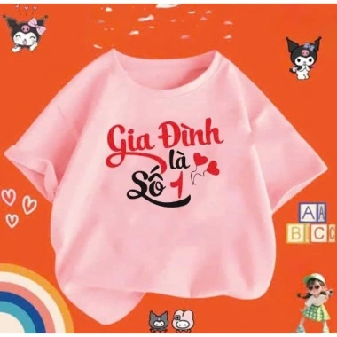 Áo thun tay ngắn cổ tròn gia đình công ty - Đủ size, Gia đình là số 1, 85.999 VND